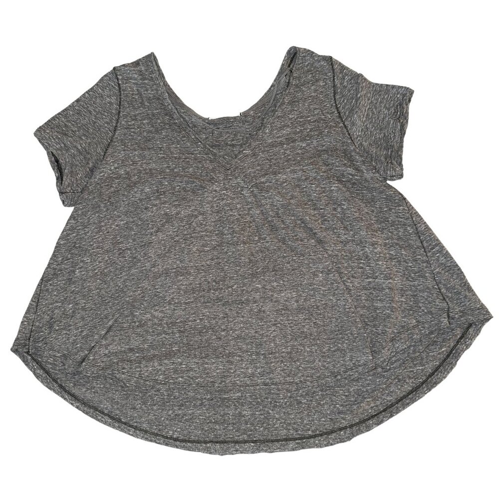 Like New Super Soft We The Free Oversized V-Neck Heather Gray T-Shirt Si…